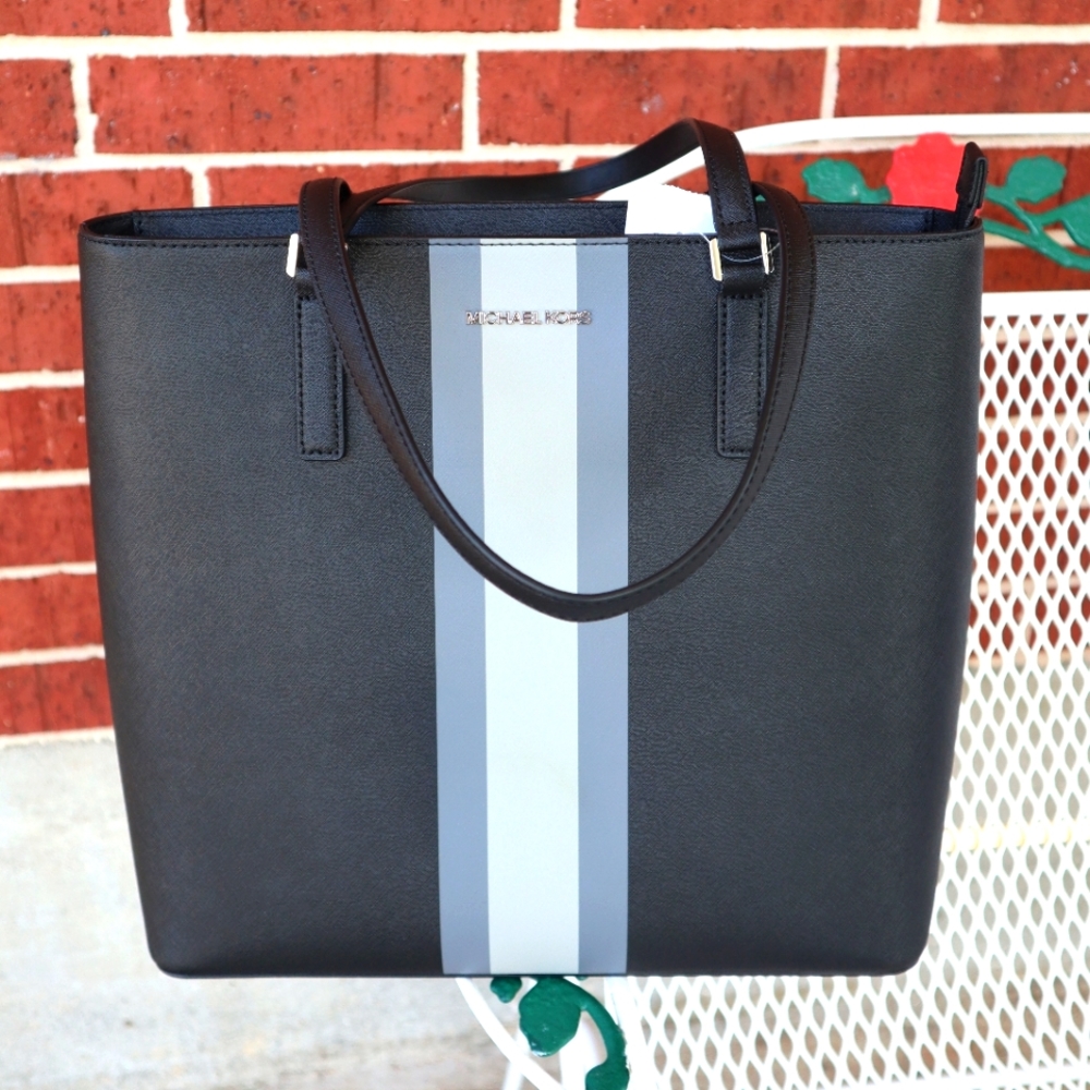 MK LEATHER CENTER STRIPE MORGAN TOLE
